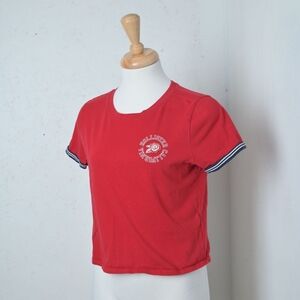 Hollister | red preppy cropped women's t shirt